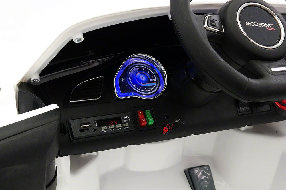2021 BMW Racer Style Kids Electric Ride-On Car 12V Power Leather Seats Parental Remote|White
