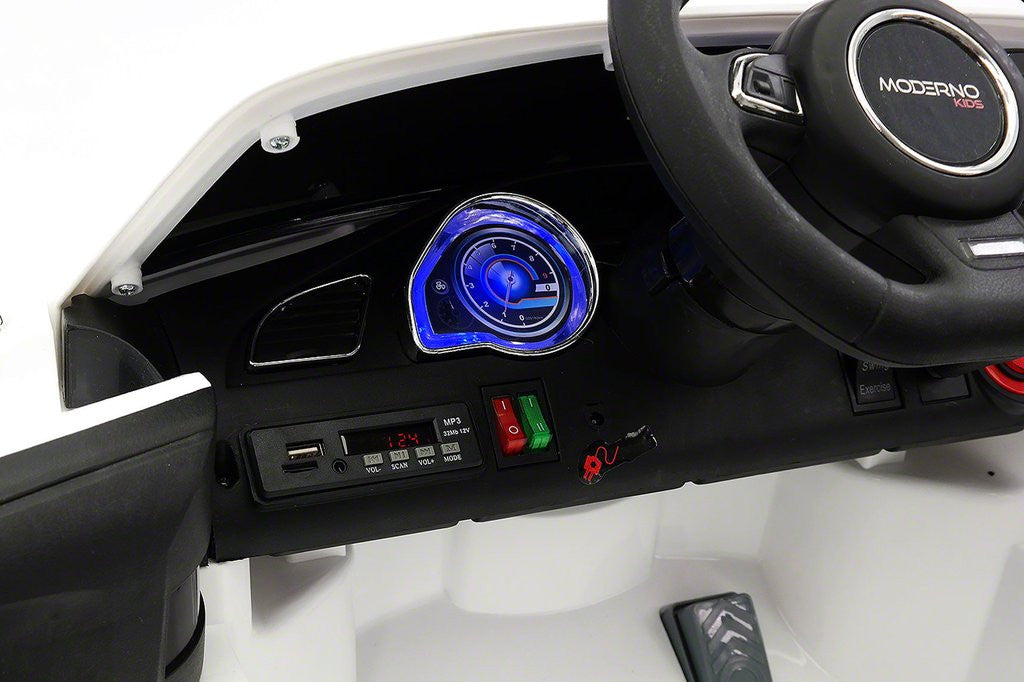 2021 BMW Racer Style Kids Electric Ride-On Car 12V Power Leather Seats Parental Remote|White
