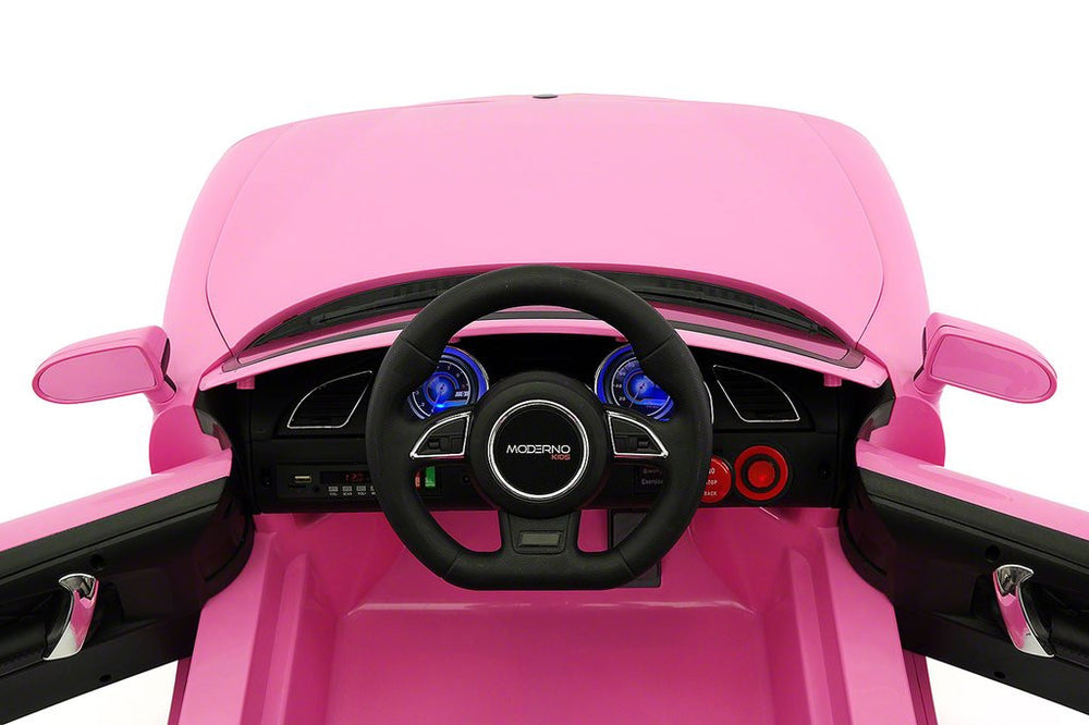 2021 BMW Racer Style Kids Electric Ride-On Car 12V Power Leather Seats Parental Remote | Pink