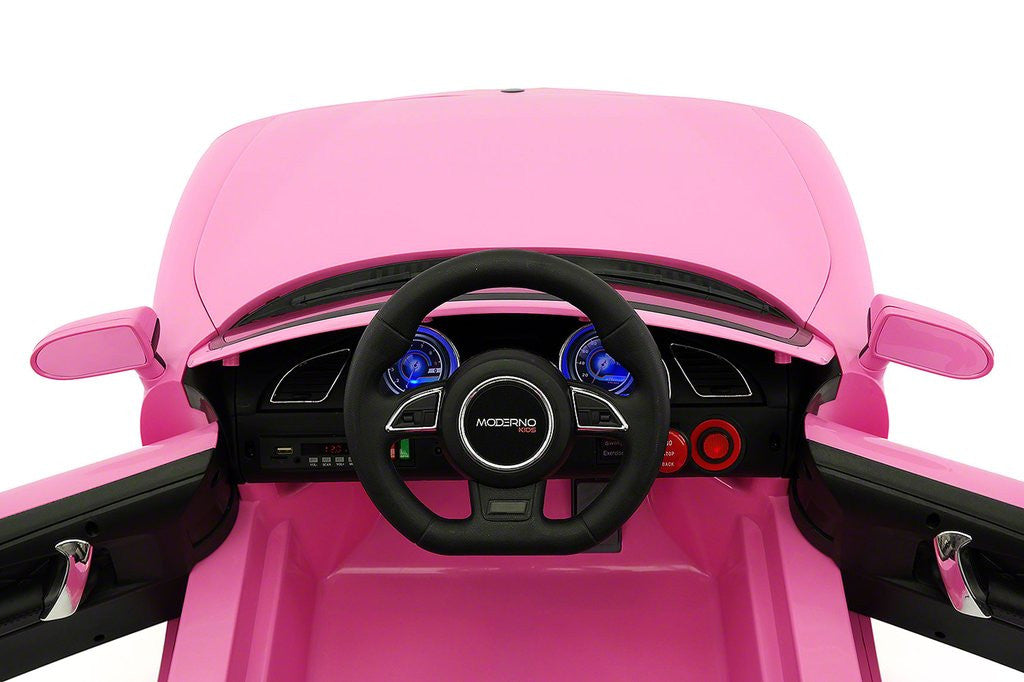 2021 BMW Racer Style Kids Electric Ride-On Car 12V Power Leather Seats Parental Remote | Pink