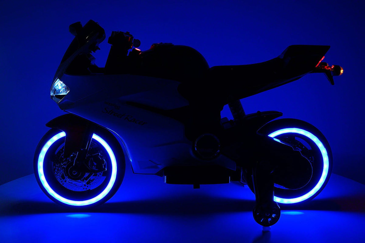2021  RACING STYLE KIDS RIDE-ON MOTORCYCLE TOY FOR KIDS 12V POWERED | BLUE