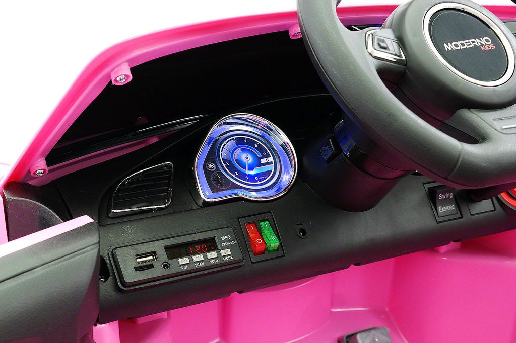 2021 BMW Racer Style Kids Electric Ride-On Car 12V Power Leather Seats Parental Remote | Pink