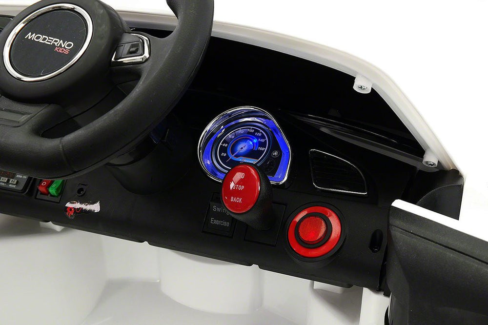2021 BMW Racer Style Kids Electric Ride-On Car 12V Power Leather Seats Parental Remote|White