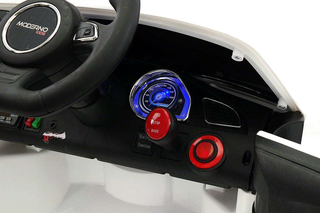 2021 BMW Racer Style Kids Electric Ride-On Car 12V Power Leather Seats Parental Remote|White