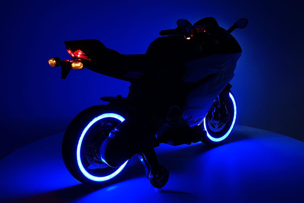 2021  RACING STYLE KIDS RIDE-ON MOTORCYCLE TOY FOR KIDS 12V POWERED | BLUE