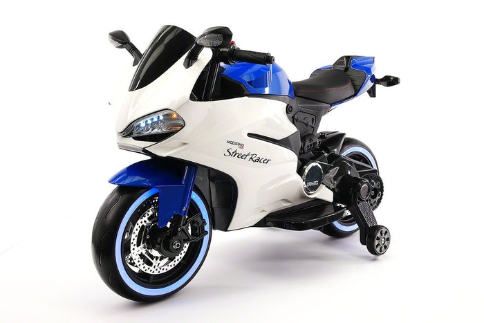 2021  RACING STYLE KIDS RIDE-ON MOTORCYCLE TOY FOR KIDS 12V POWERED | BLUE