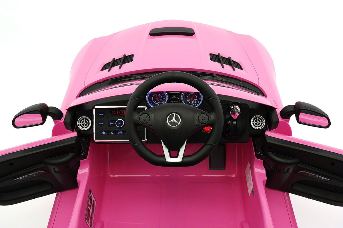 2021 Mercedes SLS  12V Kids Ride-On Car USB MP3 LED Headlights RC Parental Remote | Pink
