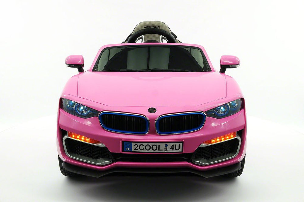 2021 BMW Racer Style Kids Electric Ride-On Car 12V Power Leather Seats Parental Remote | Pink