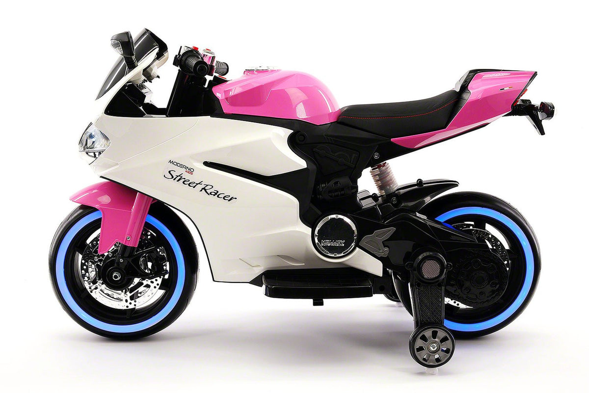 2021 RACING STYLE KIDS RIDE-ON MOTORCYCLE TOY FOR KIDS 12V POWERED | PINK
