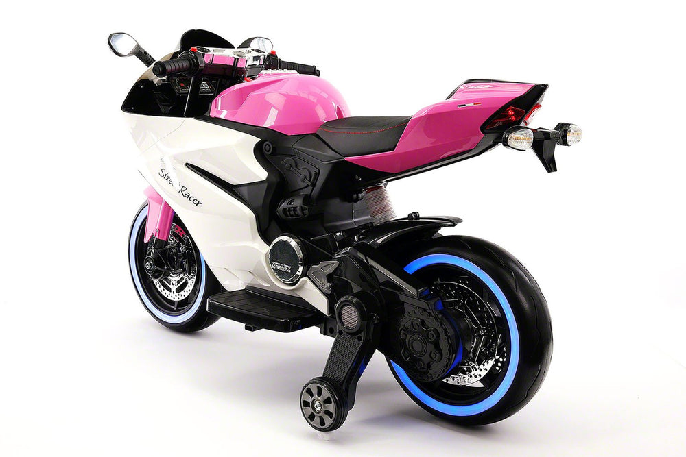 2021 RACING STYLE KIDS RIDE-ON MOTORCYCLE TOY FOR KIDS 12V POWERED | PINK