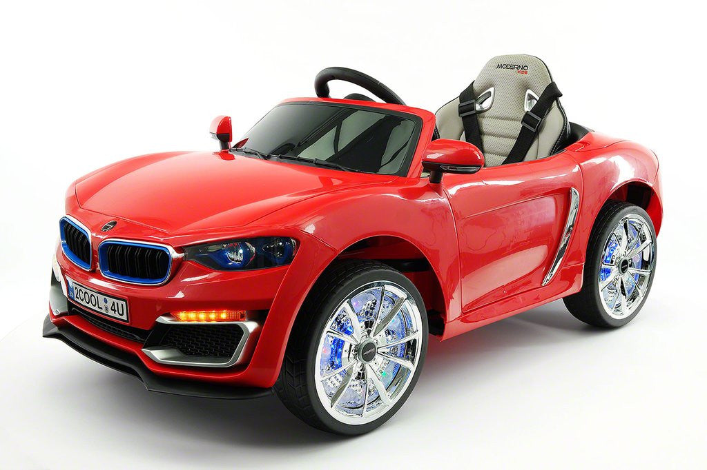 2021 BMW Racer Style Kids Electric Ride-On Car 12V Power Leather Seats Parental Remote | Red