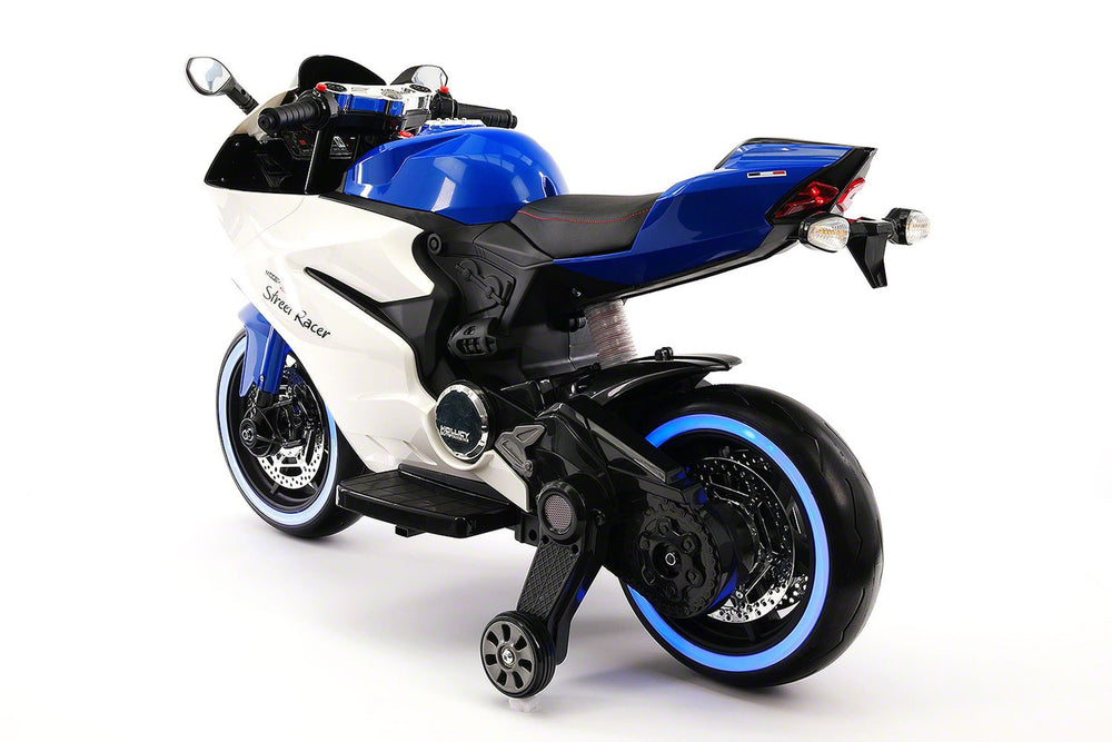 2021  RACING STYLE KIDS RIDE-ON MOTORCYCLE TOY FOR KIDS 12V POWERED | BLUE