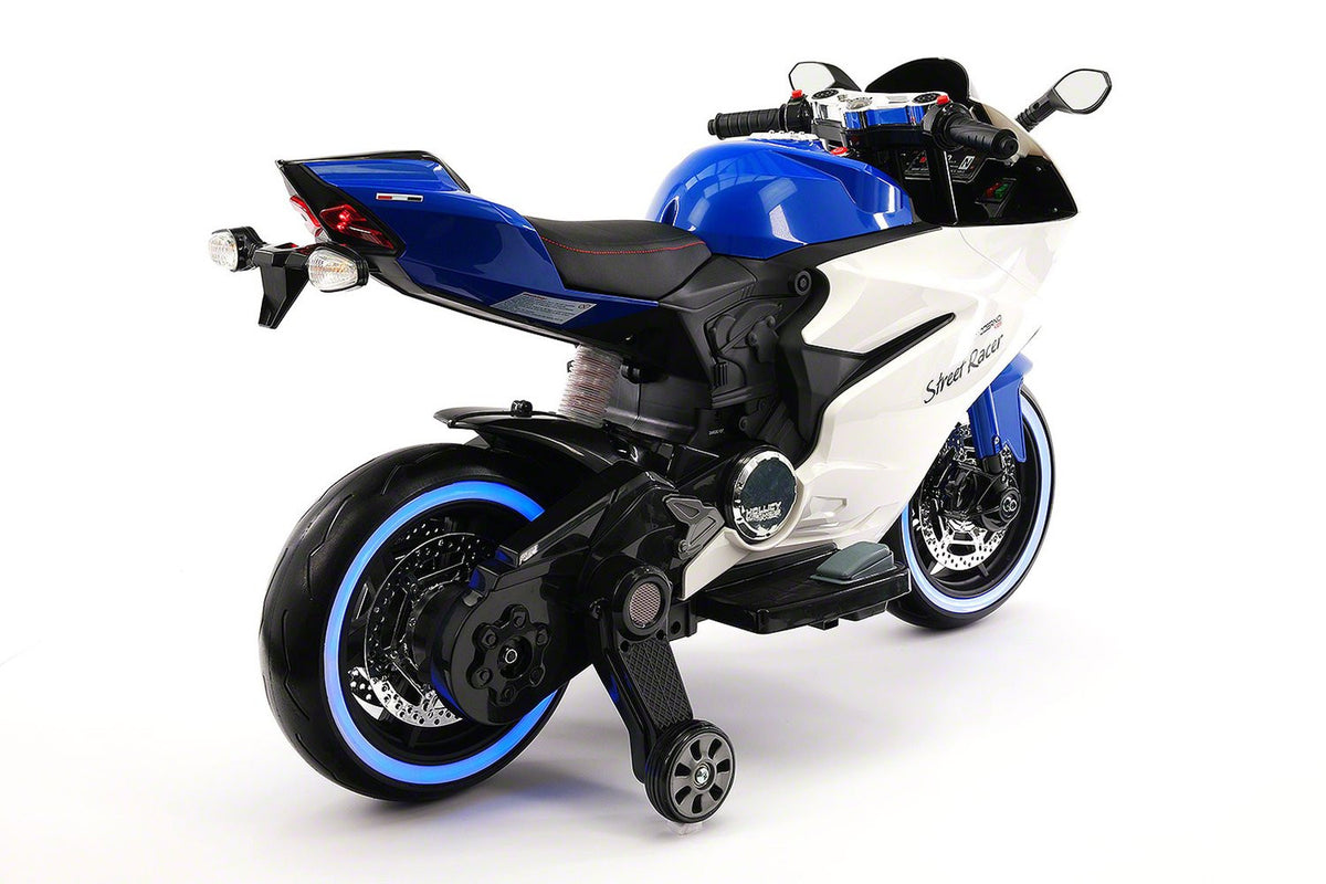 2021  RACING STYLE KIDS RIDE-ON MOTORCYCLE TOY FOR KIDS 12V POWERED | BLUE