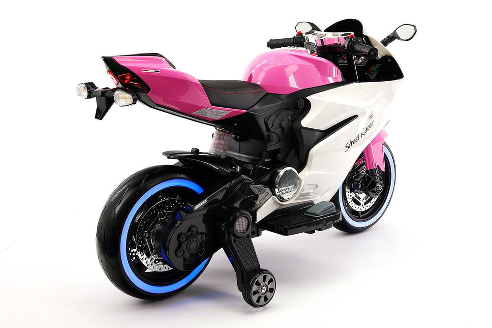 2021 RACING STYLE KIDS RIDE-ON MOTORCYCLE TOY FOR KIDS 12V POWERED | PINK