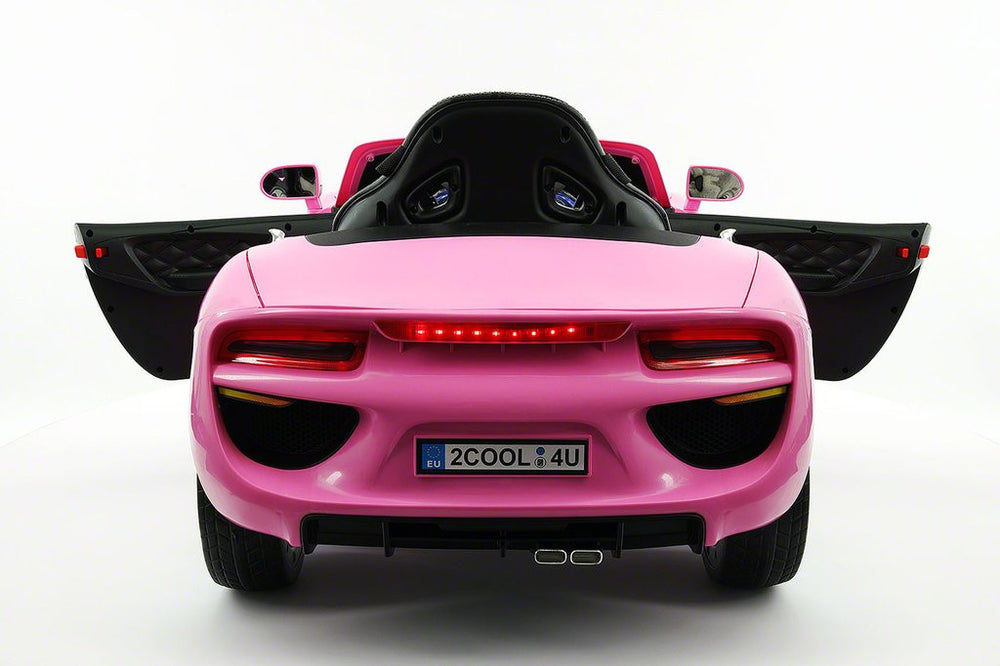 2021 BMW Racer Style Kids Electric Ride-On Car 12V Power Leather Seats Parental Remote | Pink
