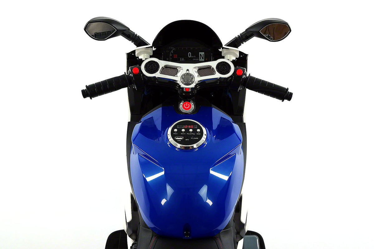 2021  RACING STYLE KIDS RIDE-ON MOTORCYCLE TOY FOR KIDS 12V POWERED | BLUE
