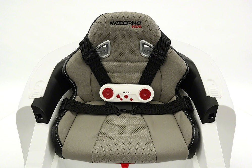 2021 BMW Racer Style Kids Electric Ride-On Car 12V Power Leather Seats Parental Remote|White