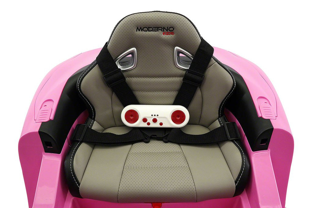 2021 BMW Racer Style Kids Electric Ride-On Car 12V Power Leather Seats Parental Remote | Pink