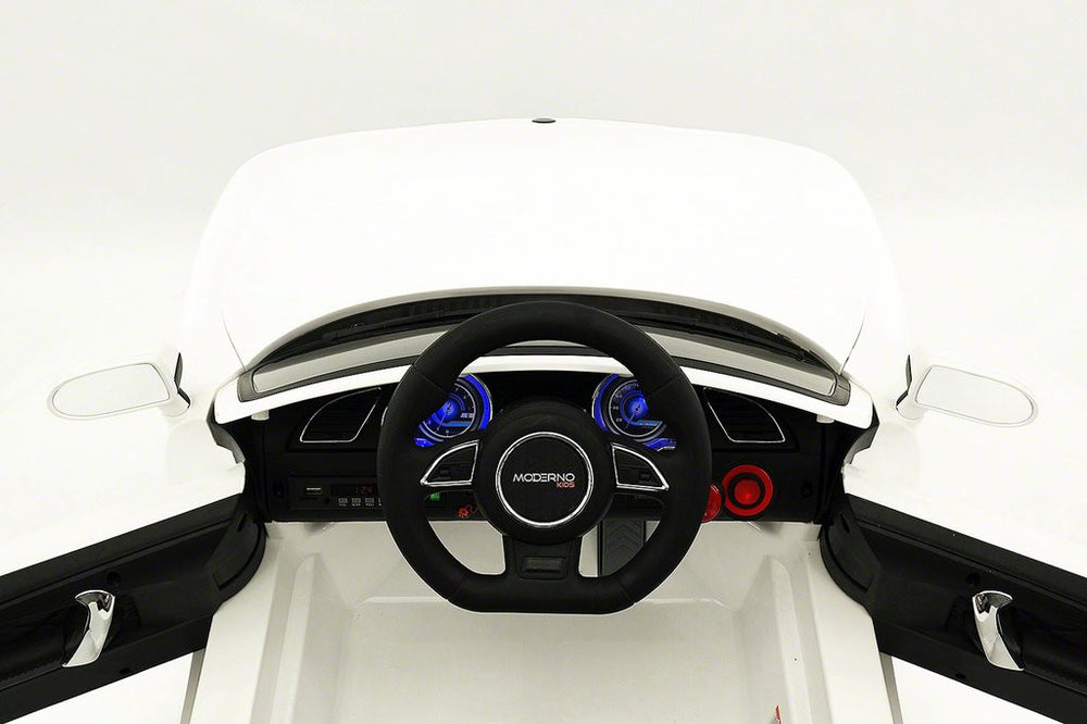 2021 BMW Racer Style Kids Electric Ride-On Car 12V Power Leather Seats Parental Remote|White