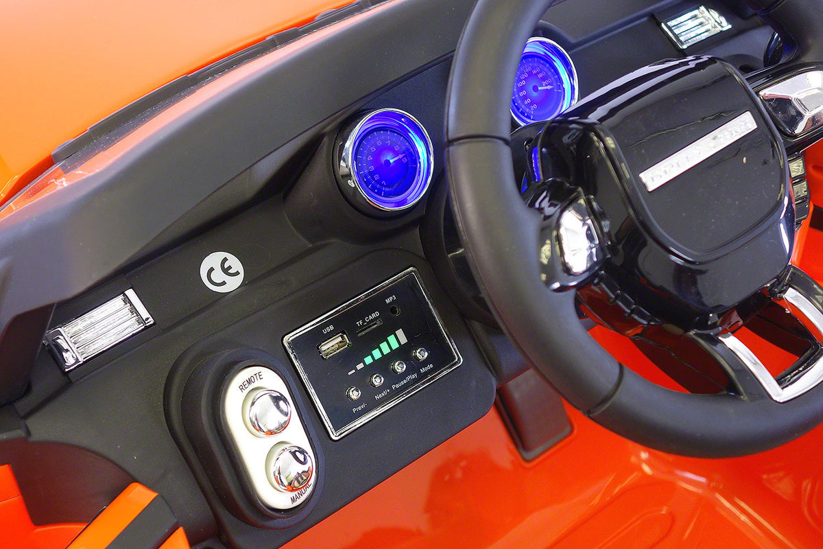 Range Rover Style 12V Battery Kids Ride-On Car MP3 LED Wheels RC Remote | Orange