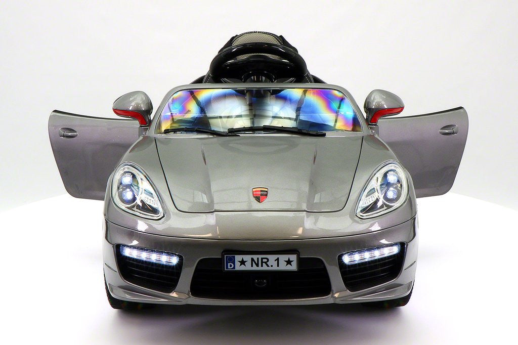 2021 PORCHE BOKSTER 12V BATTERY OPERATED KIDS ELECTRIC RIDE-ON CAR GREY METALLIC