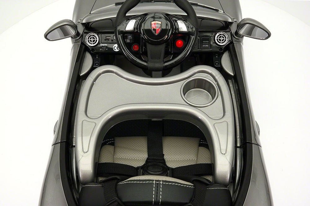 2021 PORCHE BOKSTER 12V BATTERY OPERATED KIDS ELECTRIC RIDE-ON CAR GREY METALLIC