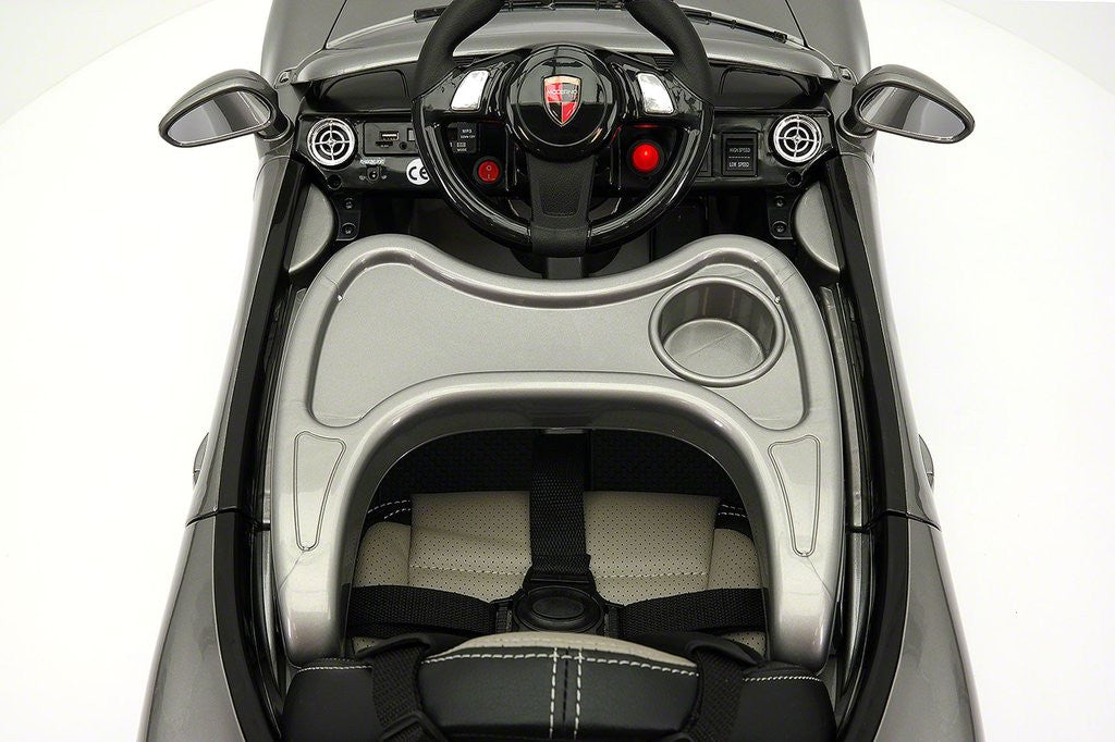 2021 PORCHE BOKSTER 12V BATTERY OPERATED KIDS ELECTRIC RIDE-ON CAR GREY METALLIC