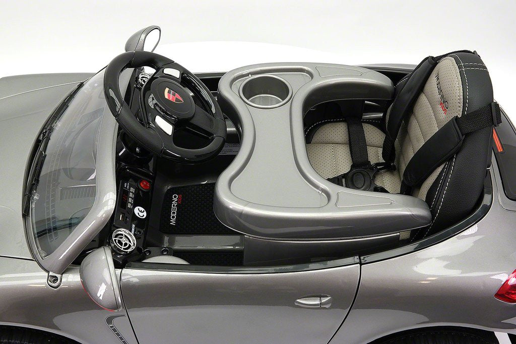2021 PORCHE BOKSTER 12V BATTERY OPERATED KIDS ELECTRIC RIDE-ON CAR GREY METALLIC