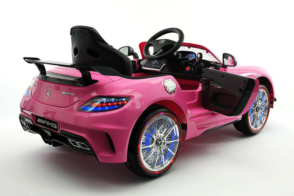 2021 Mercedes SLS  12V Kids Ride-On Car USB MP3 LED Headlights RC Parental Remote | Pink