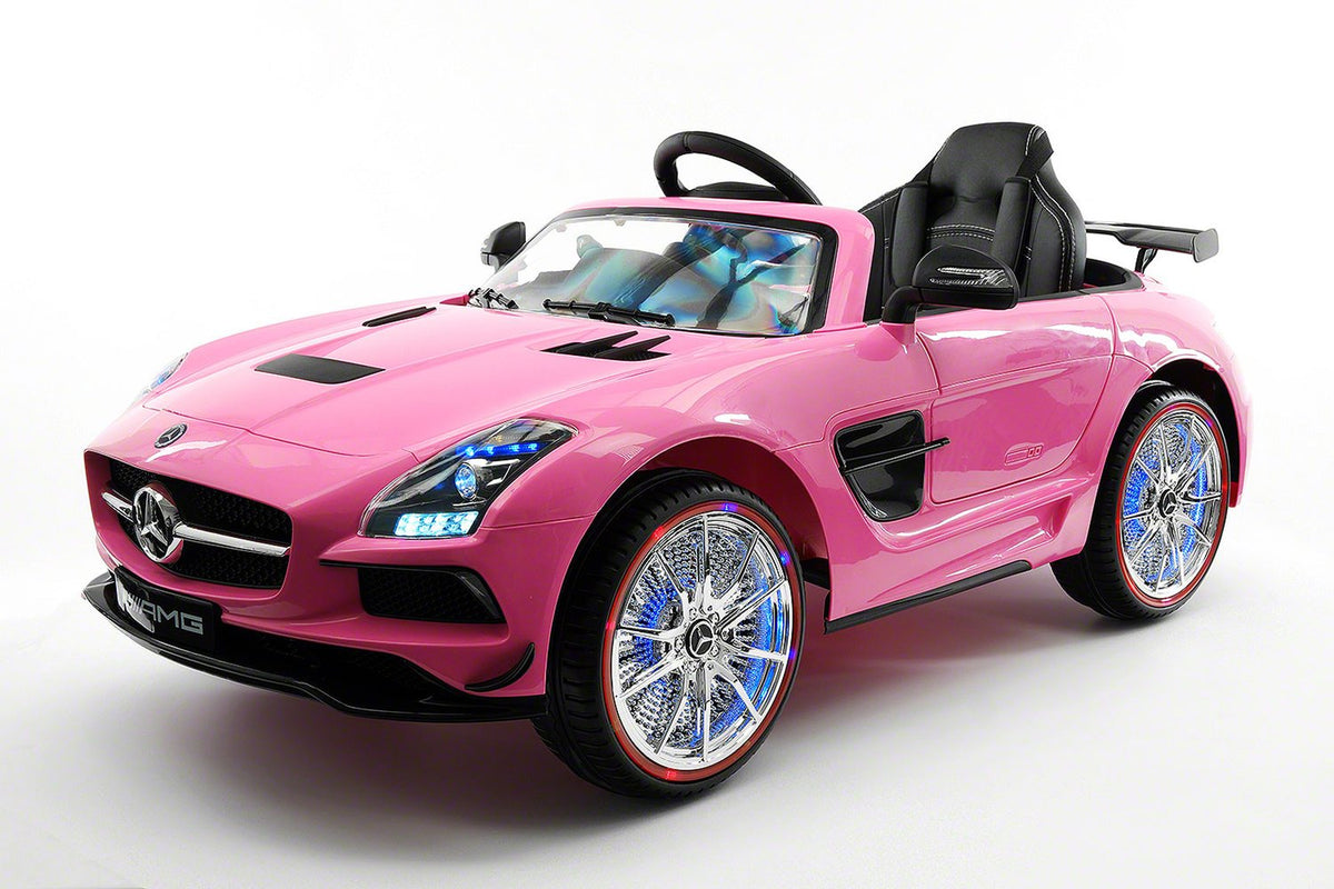 2021 Mercedes SLS  12V Kids Ride-On Car USB MP3 LED Headlights RC Parental Remote | Pink