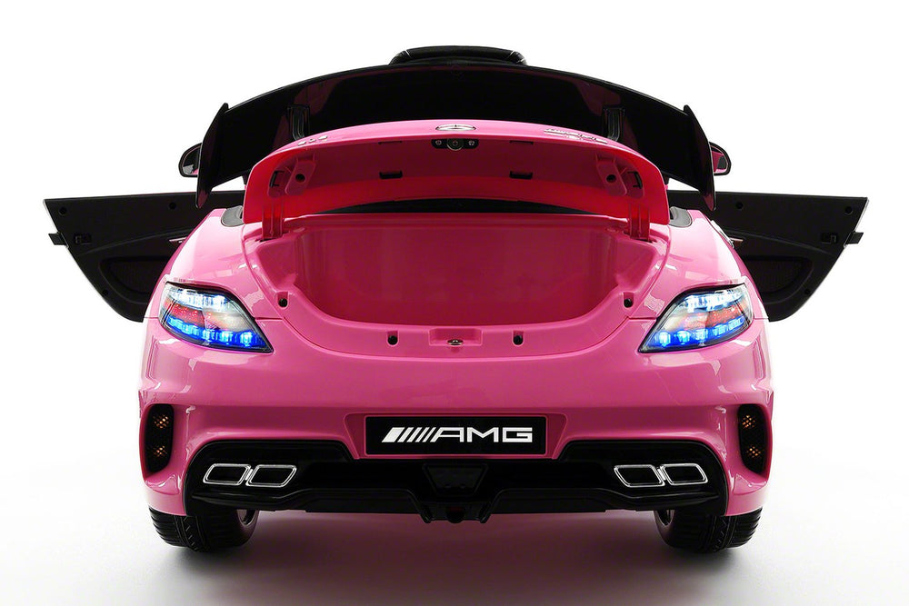2021 Mercedes SLS  12V Kids Ride-On Car USB MP3 LED Headlights RC Parental Remote | Pink