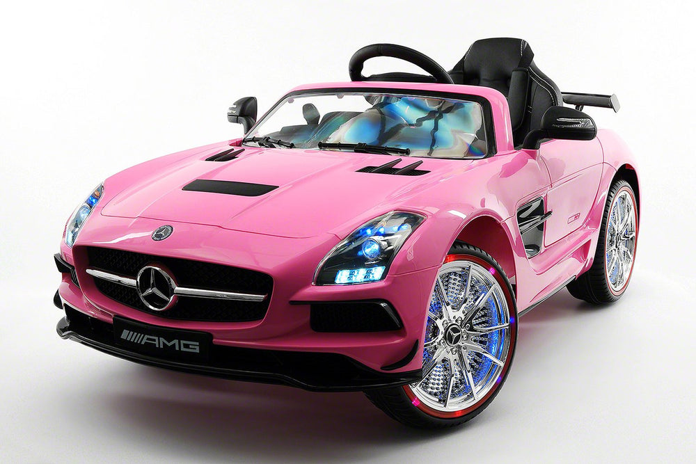2021 Mercedes SLS  12V Kids Ride-On Car USB MP3 LED Headlights RC Parental Remote | Pink
