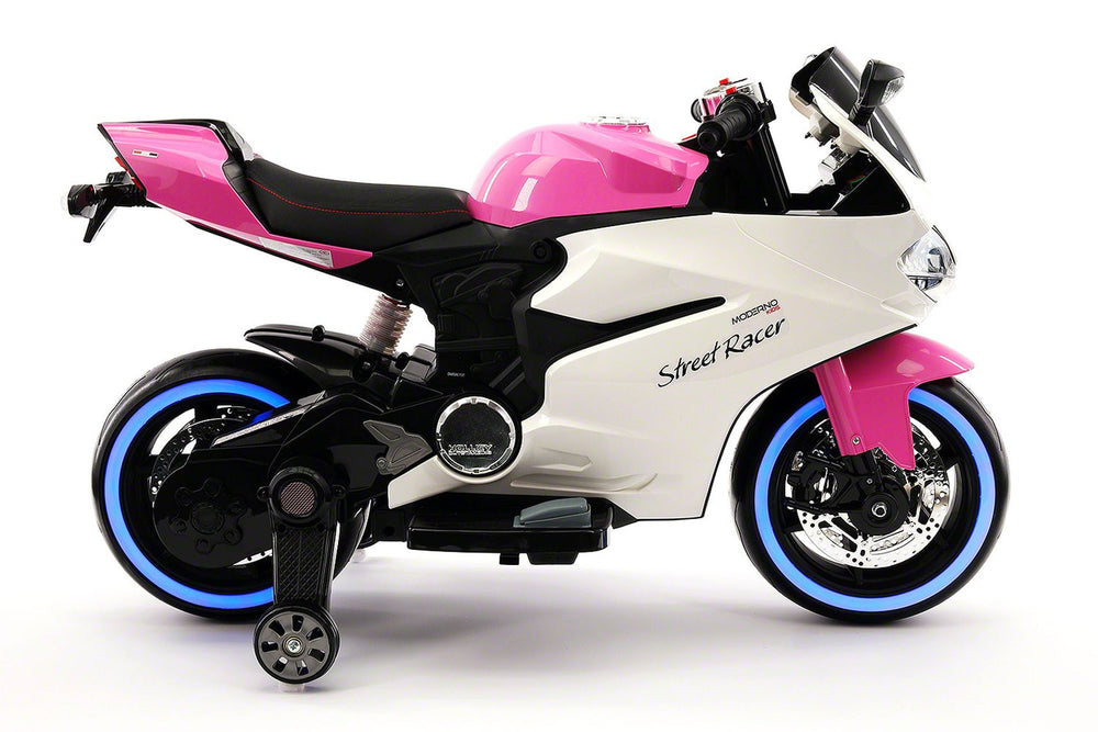 2021 RACING STYLE KIDS RIDE-ON MOTORCYCLE TOY FOR KIDS 12V POWERED | PINK