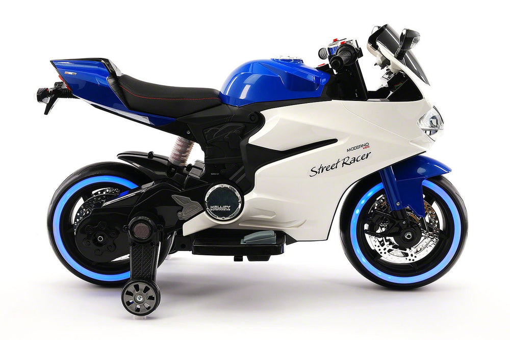 2021  RACING STYLE KIDS RIDE-ON MOTORCYCLE TOY FOR KIDS 12V POWERED | BLUE