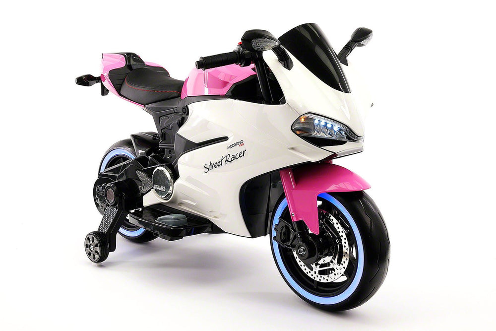 2021 RACING STYLE KIDS RIDE-ON MOTORCYCLE TOY FOR KIDS 12V POWERED | PINK