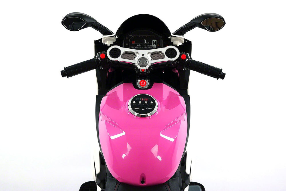 2021 RACING STYLE KIDS RIDE-ON MOTORCYCLE TOY FOR KIDS 12V POWERED | PINK