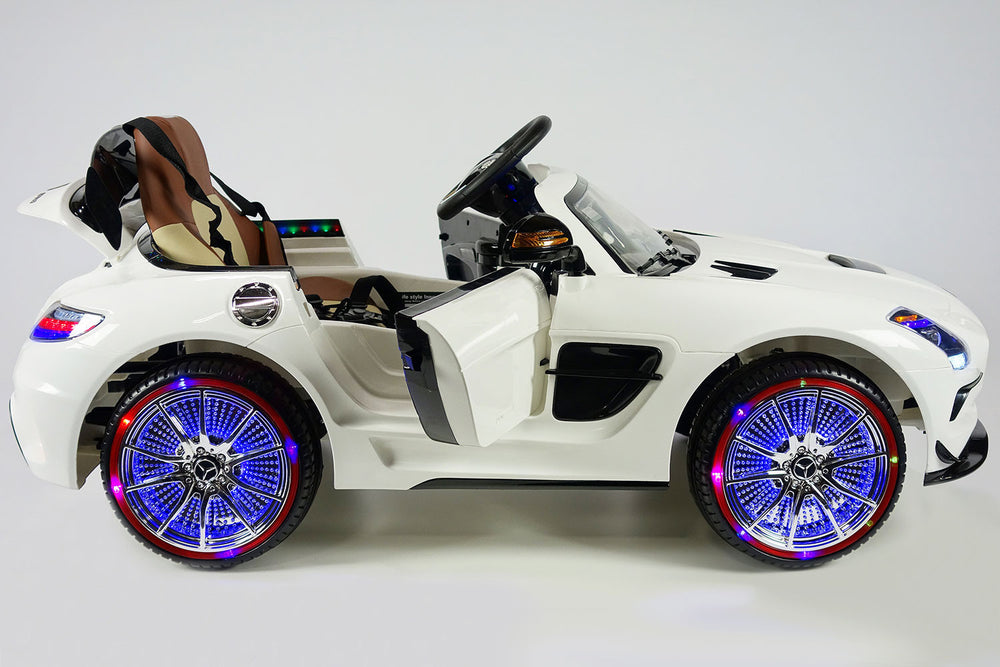 2021 Mercedes SLS Final Edition Kids Ride-On Car MP4 Color LCD 12V Powered Remote R/C | White