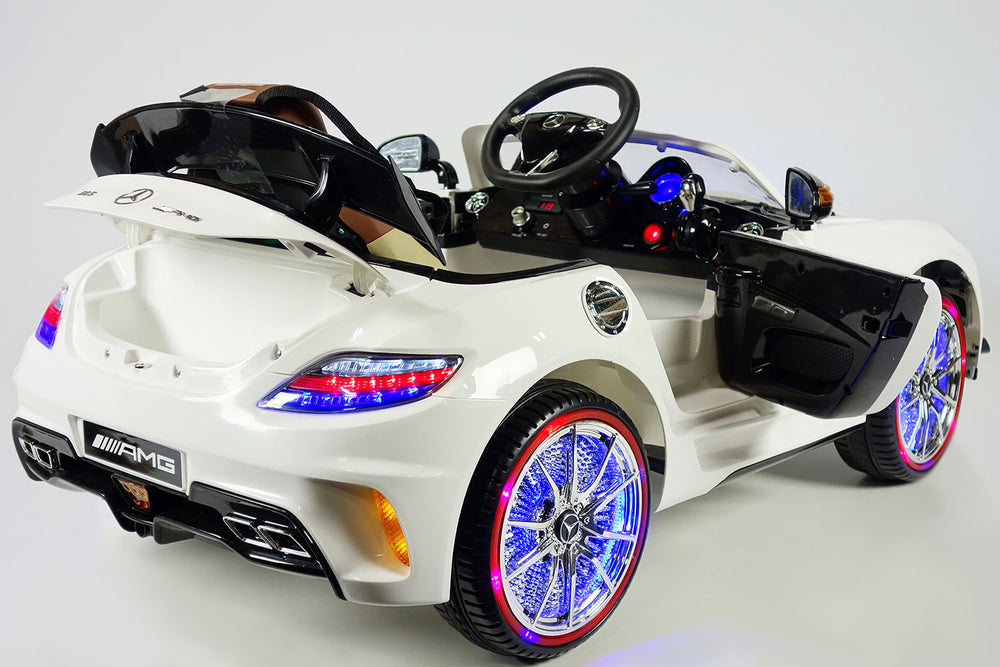 2021 Mercedes SLS Final Edition Kids Ride-On Car MP4 Color LCD 12V Powered Remote R/C | White