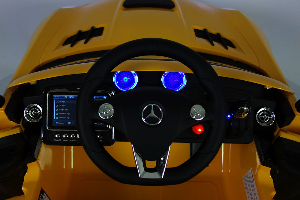 2021 Mercedes SLS Final Edition Kids Ride-On Car MP4 Color LCD 12V Powered Remote R/C | Yellow