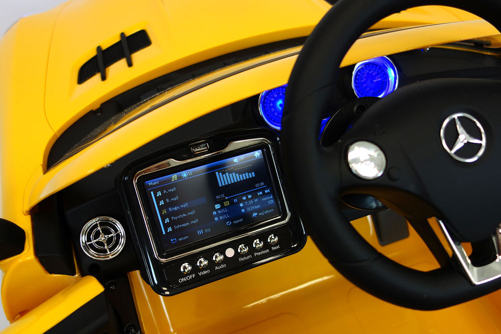 2021 Mercedes SLS Final Edition Kids Ride-On Car MP4 Color LCD 12V Powered Remote R/C | Yellow