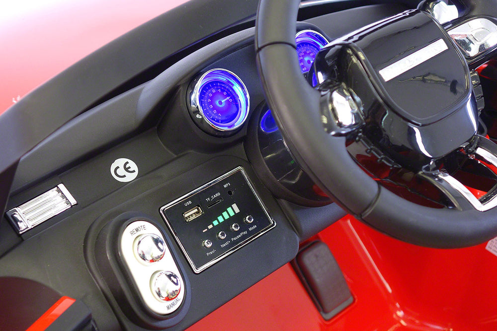 Range Rover Style 12V Kids Ride-On Car MP3 12V Battery  LED Wheels RC Remote | Bright Red