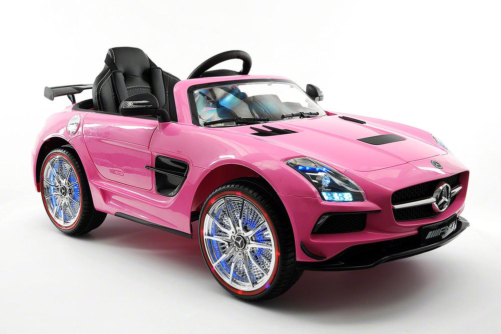2021 Mercedes SLS  12V Kids Ride-On Car USB MP3 LED Headlights RC Parental Remote | Pink